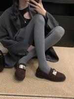 Mocasines perezosos con bloqueo de metal de un pedal, nuevos zapatos de cuero pequeños con plataforma de cabeza redonda de estilo británico - details 17