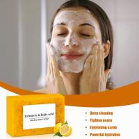 Barra de jabón corporal, jabón iluminador con limón y cúrcuma, limpieza corporal, aclaramiento oscuro, axilas, piernas, limpiadores corporales, jabón facial iluminador - details 1