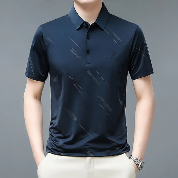 Polo de Hombre Nuevo Verano 2025 Camiseta de Manga Corta de Color Sólido Estilo Casual con Abeto - 1