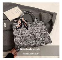 Bolso de Mano Impreso al Estilo Nacional para Mujeres Bolso de Oficina Versátil de Gran Capacidad para Primavera/Verano - details 11