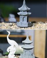 Torre de Piedra de Arena en miniatura, adornos de pabellón, figuritas de linterna, jardín de hadas, bonsái, Rocalla, decoración de habitación de terrario - details 5