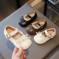 Zapatos de cuero para niños, nuevos zapatos planos para niñas de primavera y otoño con lazo, zapatos informales versátiles de moda de princesa para niños, suela blanda - details 2