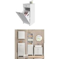 BZR17-W Mueble Columna de baño, Armario Alto baño,161 x 40 x 35 cm,ES (Blanco) - details 13