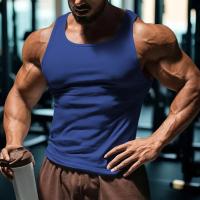 Un chaleco informal y transpirable de color liso para el entrenamiento físico de verano de los hombres en Europa y Estados Unidos en 2025. - details 3