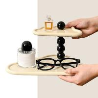 Bandejas de doble capa en forma de nube, bandeja de almacenamiento de artículos diversos con llave de plástico de gran capacidad, organizador decorativo de Perfume para aromaterapia - details 10