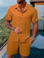 Traje informal a rayas para hombre, conjunto de dos piezas de alta calidad, talla estadounidense, Color sólido, moda de verano - details 8
