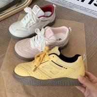Zapatos deportivos transpirables para mujer, color rosa y blanco, entrenamiento de otoño, doble malla, bonito aspecto Forrest Gump para invierno - details 0