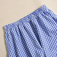 2025 Vestido de traje de las mujeres del verano, escote sin espalda vestido de tirantes, sin mangas, a cuadros - details 12