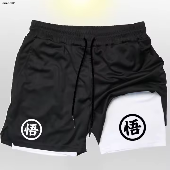 Pantalones Cortos de Anime Z Goku Secado Rápido para Entrenamiento Deportivo al Aire Libre en Verano 2 En 1 para Hombres - 1