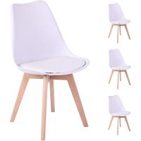 Sillas de ComedorBasic - Pack de 4 Sillas Nórdicas en Blanco, Negro y Gris con Asiento Tapizado y Patas de Madera de Haya Maciza (Negro) - details 16
