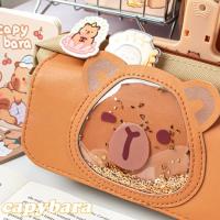 Bolsa de Pluma Capibara en Forma de Estrella Gran Capacidad Estante de Papelería de Lona con Brillo - details 3