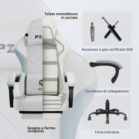 Silla de Oficina con Tejido de Alta Tecnología, Silla Gamer Silla Ordenador con Reposapiés, Cadeira Gaming Chair Silla de Ordenador, Adultos, Adolescentes (Negro) - details 8