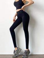 Pantalones de yoga con fruncido en el trasero para mujer, mallas deportivas de tela con sensación desnuda para gimnasio, pantalones de entrenamiento para fitness de cintura alta, medias elásticas de realce - details 8