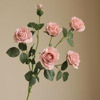 Rosa hidratante Artificial grande, 6 cabezales, simulación de tacto Real, ramas de flores rosas, flor falsa realista hecha a mano - details 5