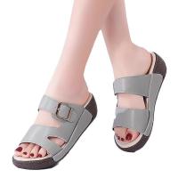 5 sandalias de cuña antideslizantes de verano para mujer, zapatillas informales y cómodas de una palabra - details 7