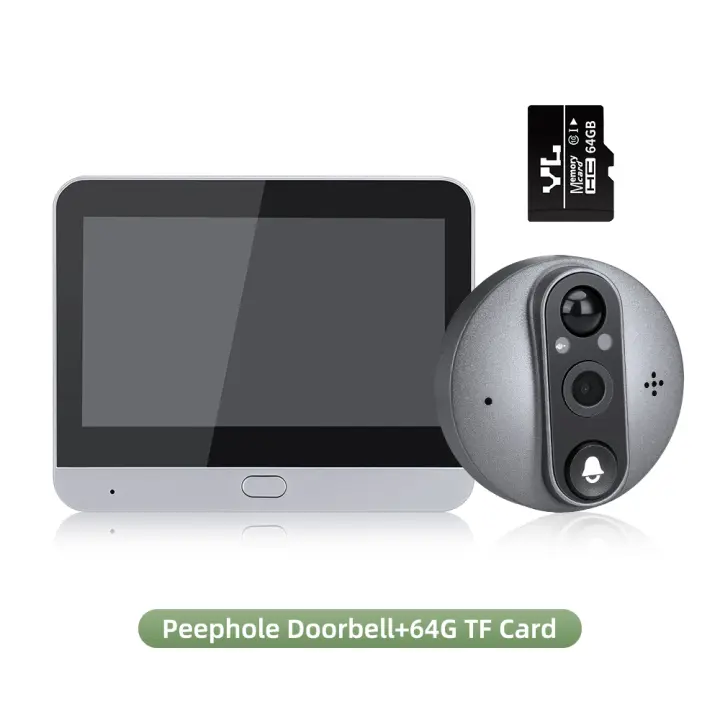 Mirilla de Puerta with Cámara Digital WIFI, timbre inteligente Tuya Pantalla LCD 4,3 pulgadas, - 1