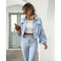 Chaqueta Bomber Cropped con Mangas de Farol Moda de Primavera Vintage de Pana - details 7