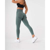 Leggings deportivos de cintura alta para mujer NVG de spandex con pantalones interiores suaves para ropa de gimnasio y fitness. - details 11