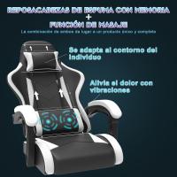 Silla de Juegos Ergónómica Silla de Oficina con Masajeador Carga de 150kg Ajustable Altura - details 21