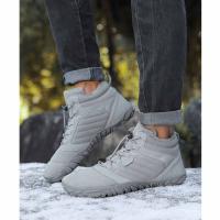 Zapatos descalzos con punta ancha para mujer y hombre, calzado minimalista forrado de piel, suela cero caída, botas de nieve cálidas para caminar al aire libre, Invierno - details 13
