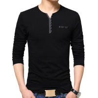 Camiseta de Hombre CASUMANL Talla EU Camiseta de Moda Otoño Manga Larga Cuello Henry de Algodón Ajustada para Hombre - details 6