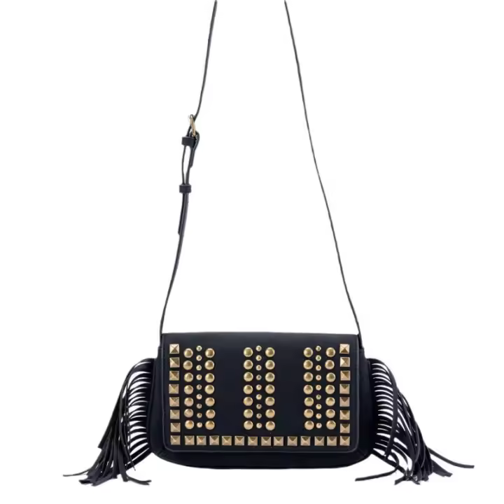 Nuevo bolso de las mujeres, bolso del remache, bolso retro del remache de la borla, bolso bandolera del hombro de las señoras - 1