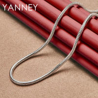 Collar de cadena de serpiente redonda para mujeres y hombres, joyería de plata, 3 mm, 16-30 pulgadas - details 2