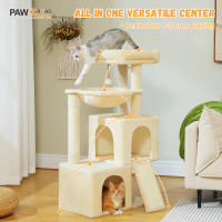 PAWZ Road Árbol para gatos de varios niveles con 2 acogedores condominios, hamaca, almohadilla rascadora para gatos, gran torre para gatos, poste rascador para gatos de interior, casa para gatos, juguetes para gatos - details 6