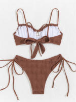 Conjunto de Bikini Bandeau con aros para mujer, traje de baño Sexy con cordón ajustable, 2024 - details 4