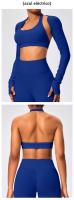 Sujetador deportivo de estilo europeo y americano con cuello halter, alta elasticidad, nylon mate, gran espalda abierta, top de yoga para mujeres - details 9