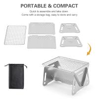 Estufa de Camping de Acero Inoxidable Plegable Portátil Cocina al Aire Libre con Placa de Parrilla - details 1