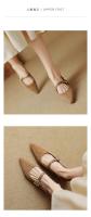 Zapatos Mary Jane de Lujo para Mujer Nueva Primavera y Otoño Piel de Oveja Francesa - details 2