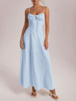 Vestido de noche elegante de manga corta de color sólido Ropa de mujer - details 16