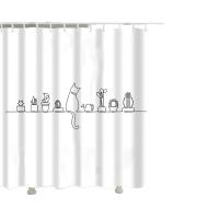 Cortinas de Ducha de Dibujos Animados Tela de Poliéster Lavable para Bañera, Decoración Artística para el Baño, Partición con Ganchos Impermeables - details 0