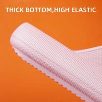 Zapatillas suaves con hebilla a la moda para mujer, sandalias deslizantes con plataforma de almohada para mujer, zapatilla de casa antideslizante Eva para parejas, novedad de verano 2023 - details 3