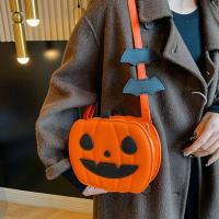 Bolso de calabaza de Halloween de cuero PU de dibujos animados, bolso de hombro divertido de calabaza de murciélago, bolso cruzado cuadrado de gran capacidad para fiesta - details 15