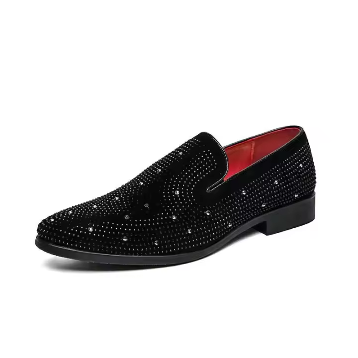 2023 nuevo vestido informal de moda para hombre, zapatos de cuero ligeros puntiagudos grandes para fiesta de boda - 1