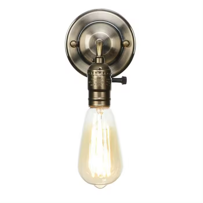 Interruptor de cadena de extracción de luces led de pared, lámpara de pared de dormitorio de hierro Vintage, estilo Retro, Loft cromado, mesita de noche, escalera, Wandlamp - 1