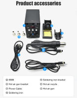 BGA Rework Solder Soldering Station 2in1 Hot Air Gun Adjustable temperature For SMD SMT IC Welding Repair Desoldering Tools 8586 - details 10