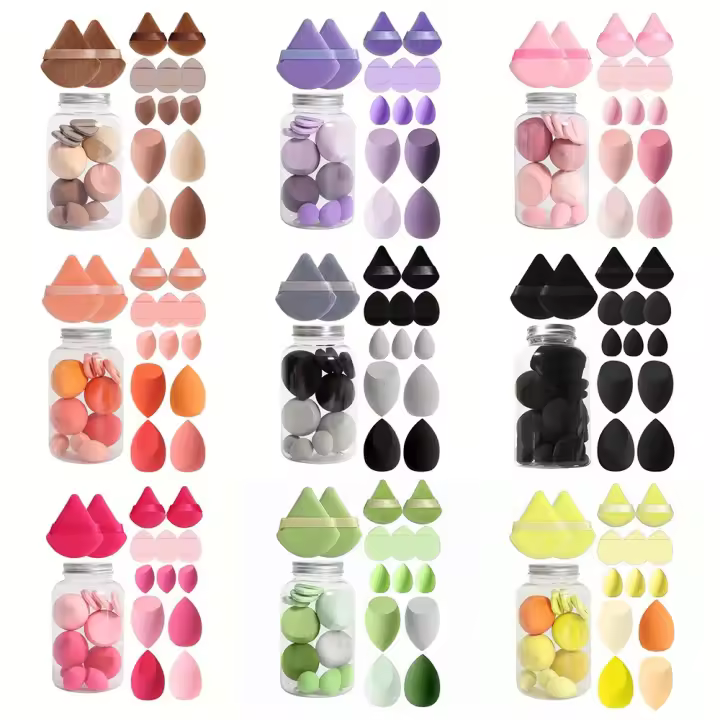 Beauty blender set combinación de diadema, artefacto de lavado de cara, manga a prueba de humedad, diadema de nudo, correa de muñeca, bocanada de huevo de maquillaje - 1