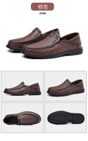 Nuevos zapatos de los hombres de piel de oveja zapatos de cuero de los hombres de un pedal zapatos casuales de los hombres de cuero genuino de mediana edad papá masculino de suela suave zapatos individuales - details 14