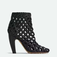 Zapatos tejidos de estilo moderno para mujer, botas con agujeros de marca de lujo con tacón de bloqueo en el tobillo, diseño occidental, nuevas botas con agujeros a la moda - details 0