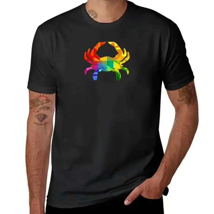 Camiseta del mes del orgullo del arco iris del cangrejo de Maryland, camisetas ajustadas de talla grande para hombre - 1