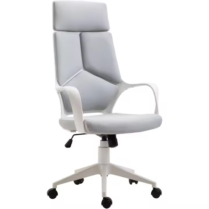 Silla de Oficina con Eje Báscula Silla Presidencial Ajustable y Giratoria 63x63x117-127 cm Gris - 1