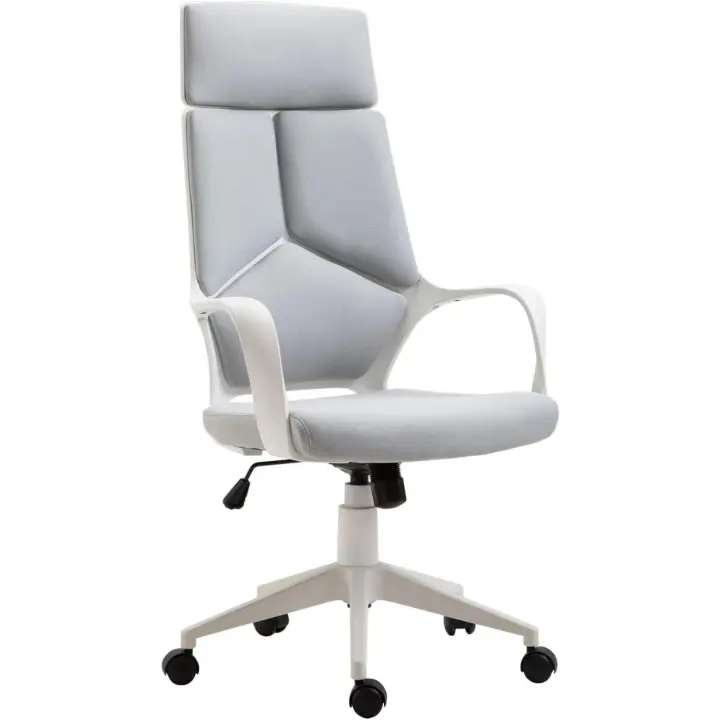 Silla de Oficina con Eje Báscula Silla Presidencial Ajustable y Giratoria 63x63x117-127 cm Gris - 1