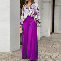 Conjunto Casual de Primavera-Verano Pantalones de Pierna Ancha Cómodos Manga Completa - details 2