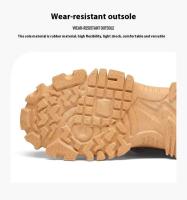 Hombres Estilo Retro Británico High-Top Primavera Transpirable Tobillo Con Cordones Trabajo De Goma Montañismo Al Aire Libre Desierto Combate Ruibarbo - details 0