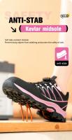 Zapatos de seguridad con botón giratorio para mujer, zapatillas de trabajo con punta de acero, zapatos indestructibles, botas de trabajo a prueba de pinchazos, zapatillas con cojín para mujer - details 10