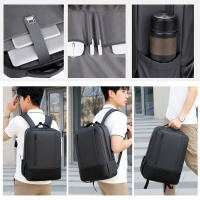 Mochila de negocios de gran capacidad para hombres, bolsas multifuncionales para computadora, mochilas impermeables para computadora portátil con carga USB - details 2