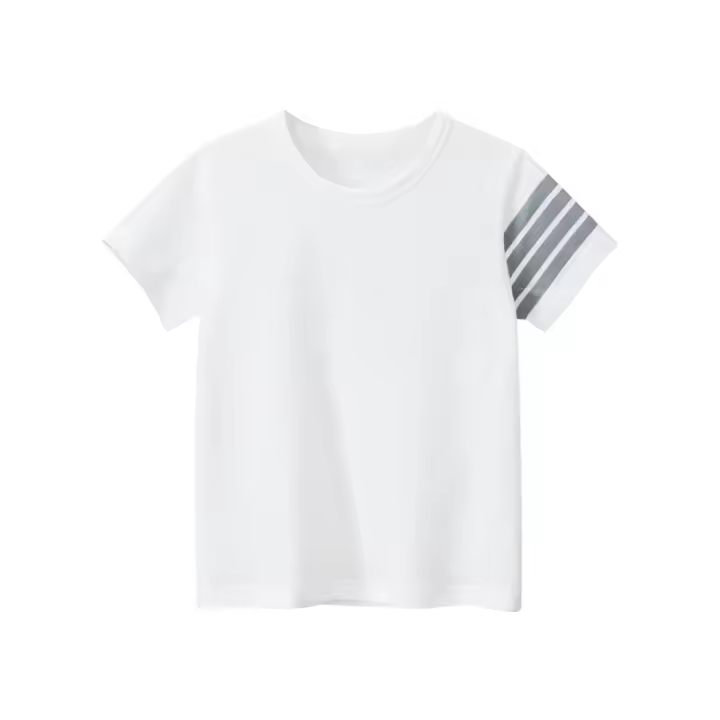 Ki Camiseta de manga corta Camisetas con estampado de líneas para niños y niñas - 1